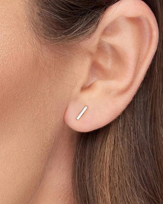 accessory 925 Sterling Silver Minimal Geometric Bar Stud Earrings Monday Monarch $42