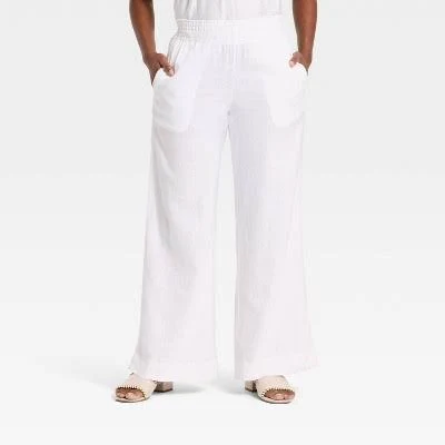 wide leg pants A New Day Women's Linen Wide Leg Pants Target $30