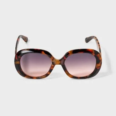 accessory A New Day Women's Oversized Round Tortoise Shell Sunglasses Target $17