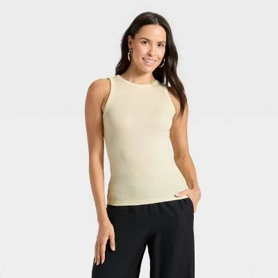 top A New Day Women's Slim Fit Ribbed Tank Top Target $6.4