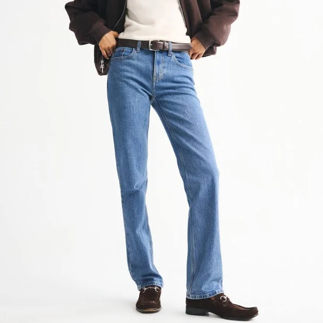 trousers Abercrombie & Fitch Women's Mid Rise 90s Straight Jean Abercrombie & Fitch $72
