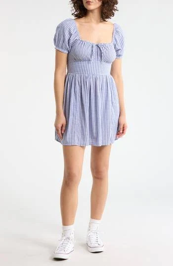 dress Abound Puff Sleeve Tie Front Minidress Nordstrom Rack $34.97