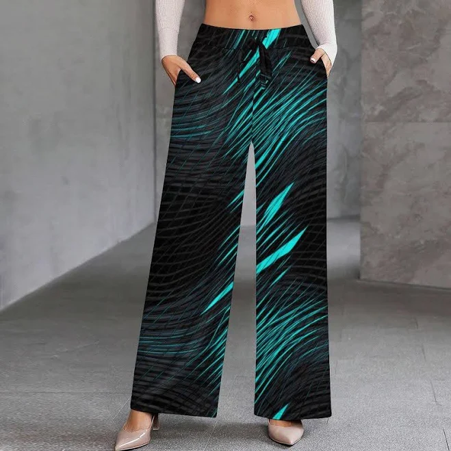 wide leg pants Abstract Loose Fit Wide Leg Pants with Pockets Etsy - Seller $33.99