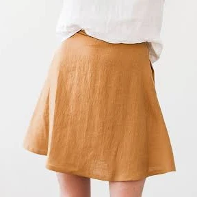 skirt ADELLE A-Line Linen Mini Skirt with Pockets Etsy - LinenHandmadeStudio $135