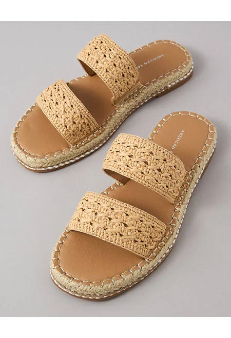 shoes AE Raffia Espadrille Slide Sandal American Eagle Outfitters $13.98