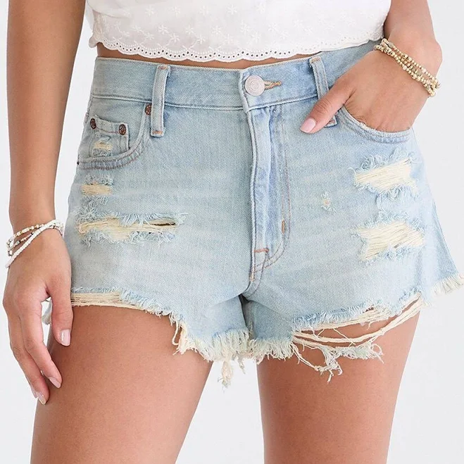 shorts Aeropostale Women's Vintage High-Rise Denim Shorty Shorts Aeropostale.com $54.95