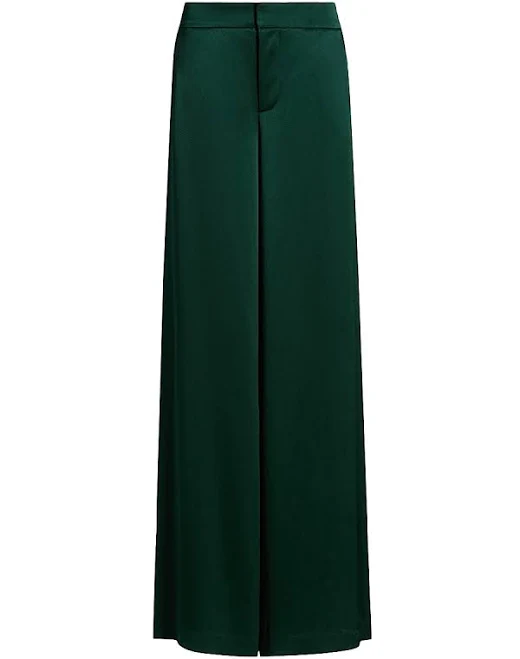 trousers Alice + Olivia Women's Nessi High-Rise Wide-Leg Satin Pants Saks Fifth Avenue $158