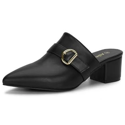 shoes Allegra K Women's Pointed Toe Slip-on Block Heel Mules Target $44.79
