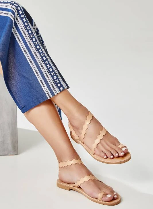 shoes Ancient Greek Leather Flat Strappy Sandals with Toe Loop Etsy - GreekChicHandmades $97.69