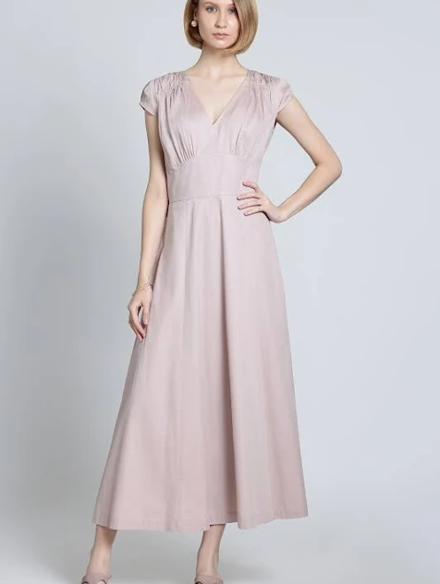 dress Andaaz Fashion Women's V-Neck Cap Sleeve A-Line Midi Dress Andaaz Fashion USA $91.8