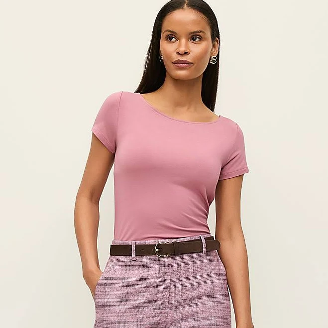 top Ann Taylor Women's Boatneck T-Shirt Ann Taylor $22.25