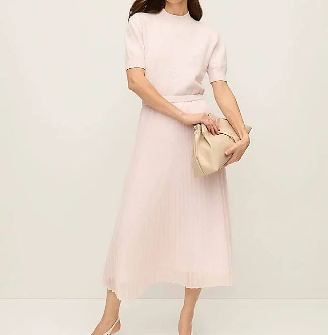 skirt Ann Taylor Women's Pleated Chiffon Midi Skirt Ann Taylor $74.5