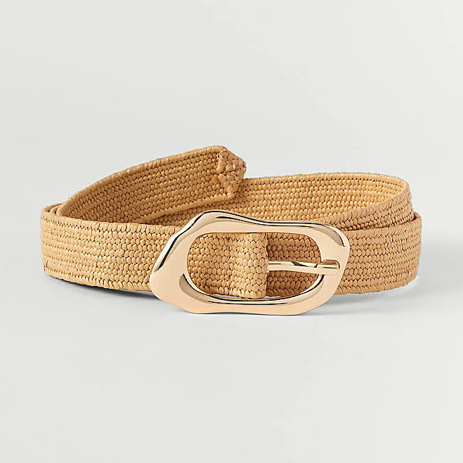 accessory Ann Taylor Women's Straw Sculptural Buckle Belt Ann Taylor $69.5