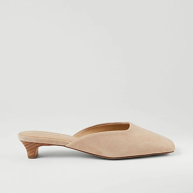 shoes Ann Taylor Women's Suede Kitten Heel Mule Pump Ann Taylor $62.93