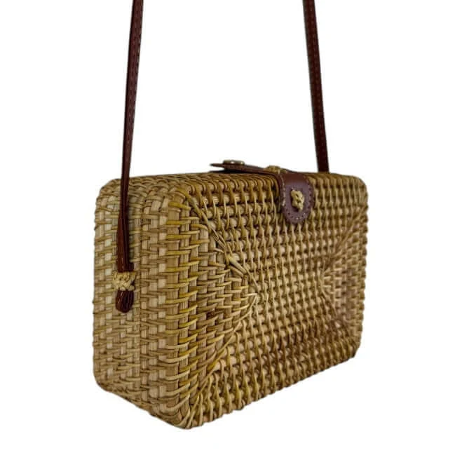 bag Artisan Rattan Handbags Sustainable Style HH Perkins Co $37.99