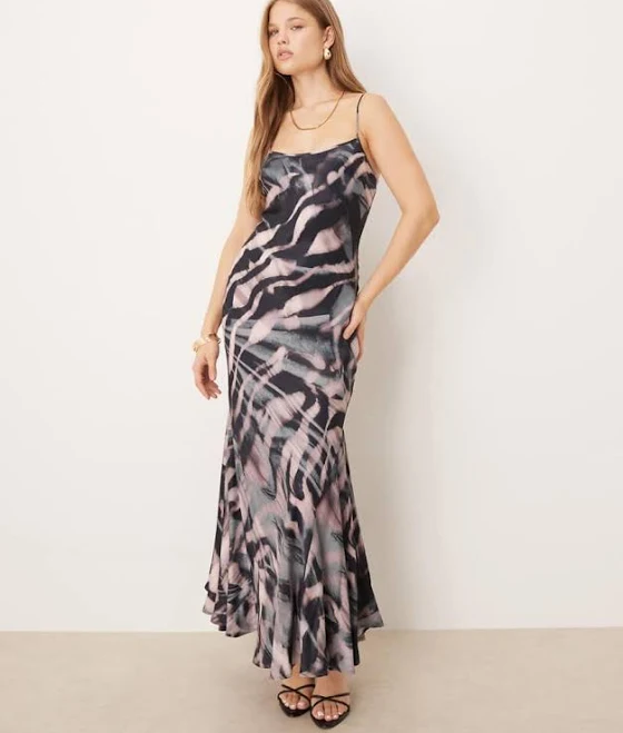 dress ASOS DESIGN Cami Tie Back Satin Slip Midi Dress ASOS $38.15