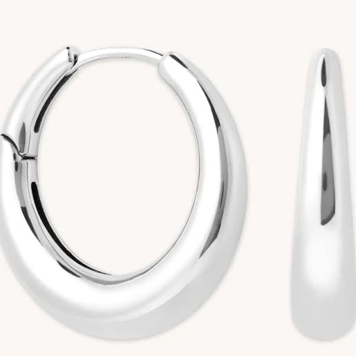 accessory Astrid & Miyu Graduated Silver Hoop Earrings Astrid & Miyu USA $130