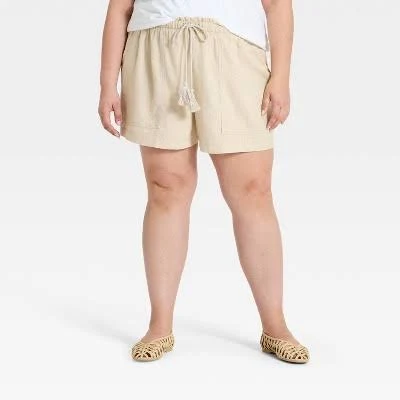 shorts Ava & Viv Women's High-Rise Linen Pull-On Shorts Target $28