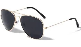 accessory Aviator Sunglasses with Gold Frames and Dark Lenses Mass Vision Eyewear $26