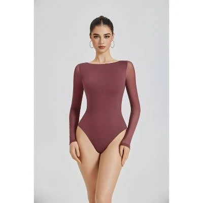top Avidlove Women's Mesh Boat Neck Long Sleeve Body Suit Target $29.99