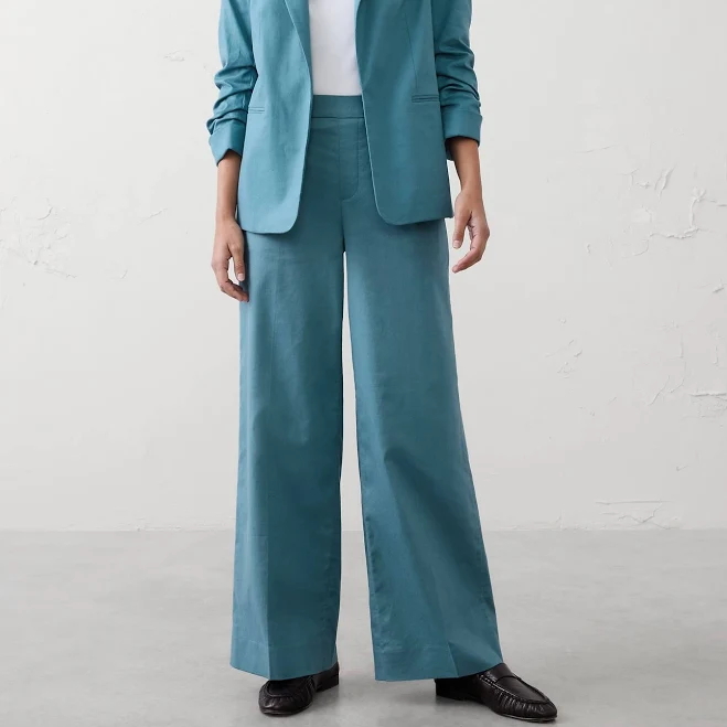 pants Bahama Bay Women's High-Rise Wide-Leg Linen-Blend Pants Banana Republic Factory $60