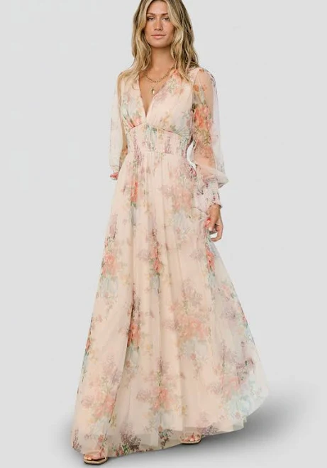 dress Baltic Born Layla Romantic Floral Tulle Maxi Dress Baltic Born $135