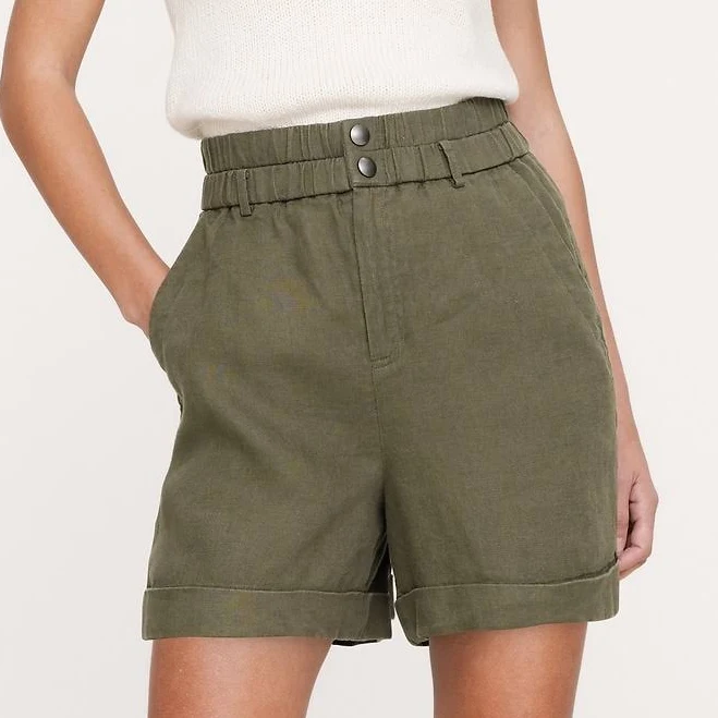 shorts Banana Republic Women's 3.5" Linen Double-Waistband Shorts Banana Republic $90