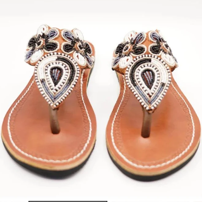 shoes Beaded Leather Sandals Etsy - Seller $20