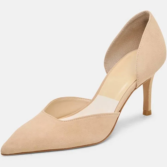 shoes Blanchedalmond Classic Vegan Suede Stiletto Pumps fsjshoes $99