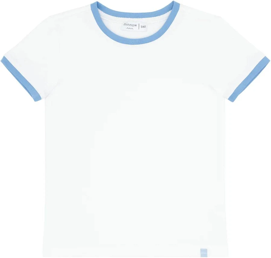 t-shirt Blissful Blue Trim Cotton Ringer Tee The Little Being $44