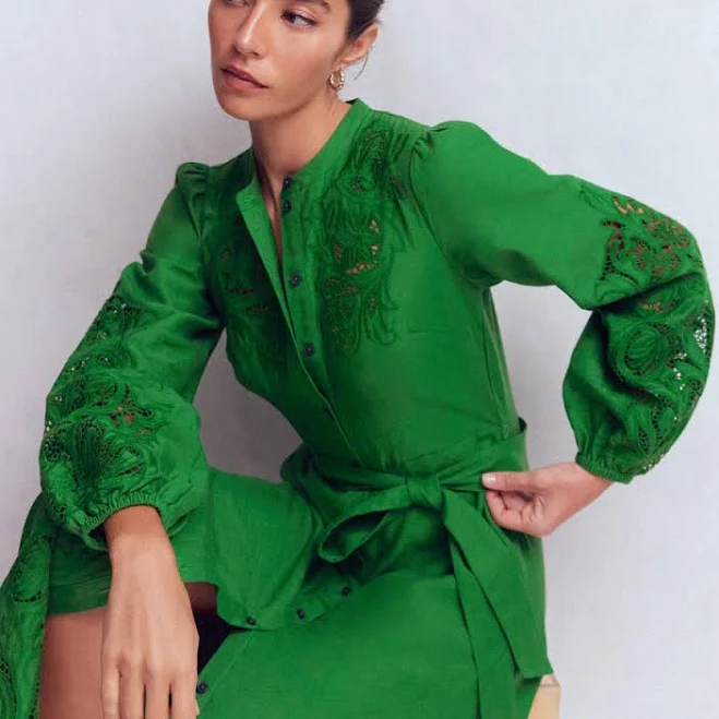 dress Boden Women's Mae Linen Blend Shirt Dress Boden $255