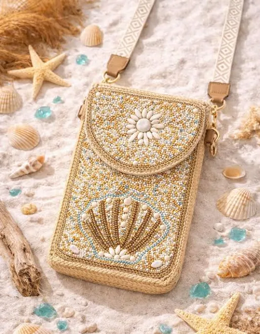 bag Boho Beaded Straw Crossbody Bag Etsy - Seller $34.99