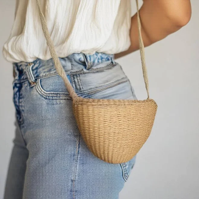 bag Boho Handmade Woven Straw Crossbody Bag Etsy - Seller $14.45