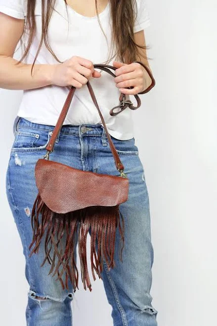 bag Boho Leather Fringe Crossbody Bag Etsy - LeatherBagsStudio $117.89