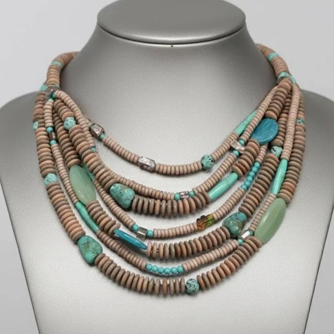 accessory Boho Multi-Layer Wooden Bead Necklace Etsy - Seller $38.13