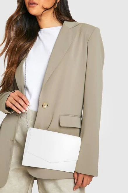 bag Boohoo Grainy PU Envelope Clutch Bag and Chain boohoo USA $13.6