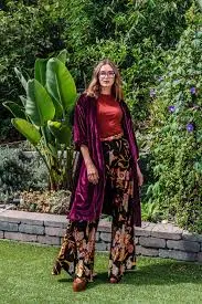 kimono Bordeaux Velvet Reversible Koi Kimono - Small/Medium Jennafer Grace $228