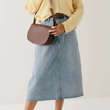 skirt 'Brooke' A-Line Denim Midi Skirt The Main Street Exchange $49.99