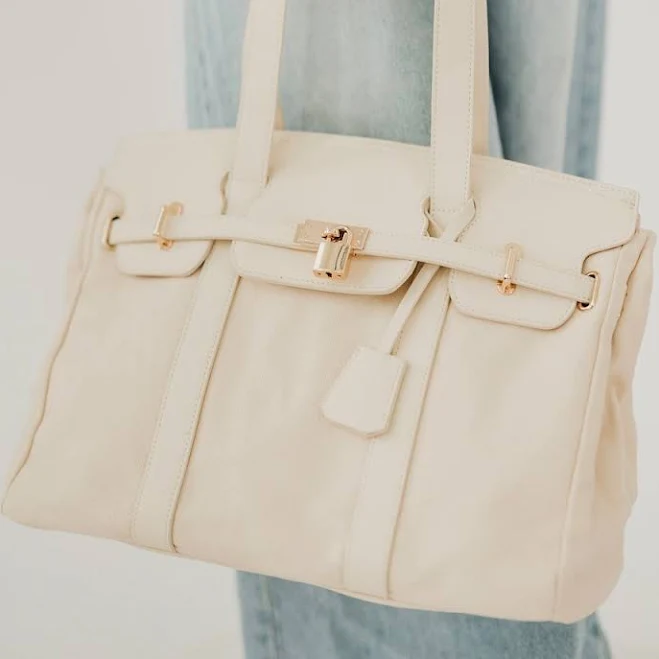 bag Cadence Canvas and Vegan Leather Tote Pretty Simple $98
