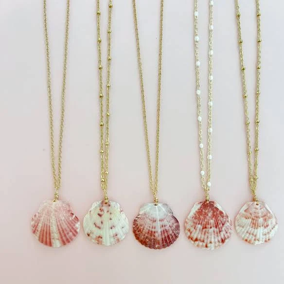 accessory Calico Scallop Seashell Necklace Mermaid & Me $25