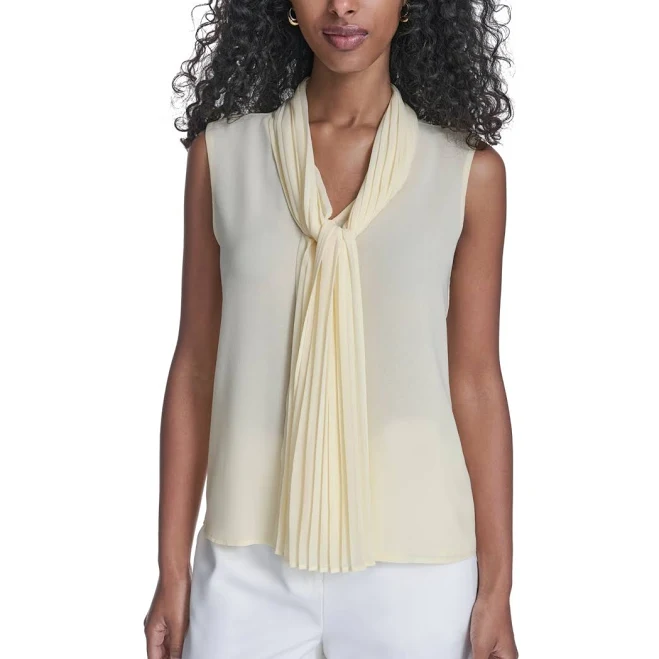 top Calvin Klein Women's Petite Sleeveless V-Neck Top Macy's $27.63