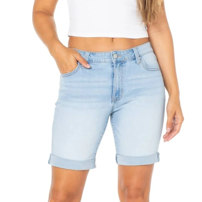 shorts Celebrity Pink Juniors' Cuffed Hem Bermuda Denim Shorts Macy's $18