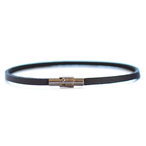 accessory Chains by Lauren Thin Black Leather Bracelet Rincon Chains by Lauren $28