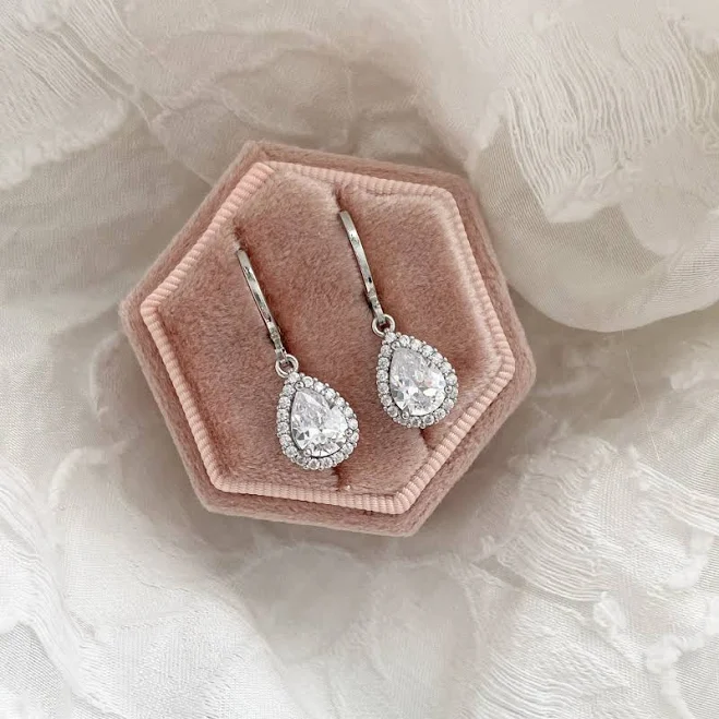 accessory Chloe Teardrop Crystal Silver Earrings Etsy - CollettandCo $22.05