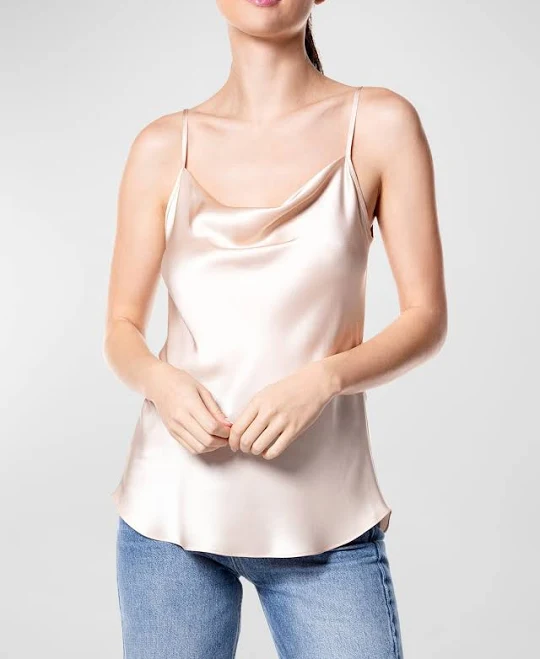 top Christine Lingerie Women's Silk Cowl-Neck Cami Neiman Marcus $190