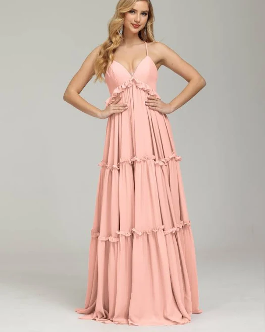 dress Cicinia V-Neck Empire Waist Chiffon Bridesmaid Dress Cicinia $133