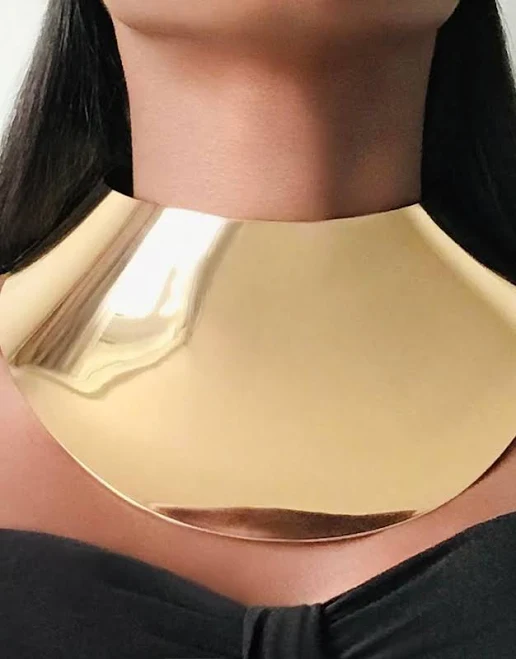 accessory Cleopatra Sleek Mirrored Gold Statement Choker Jarlia By Jolina $49