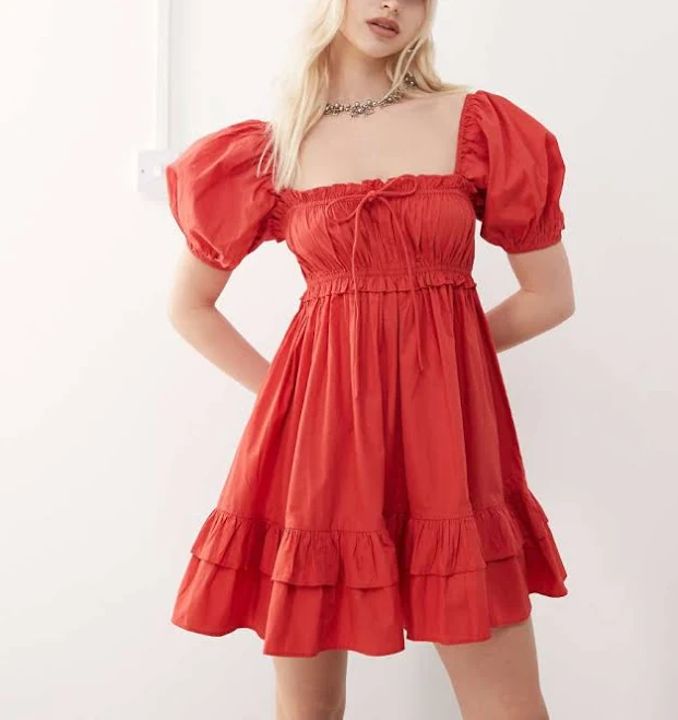dress COLLUSION Puff Sleeve Milkmaid Mini Dress ASOS $34.99