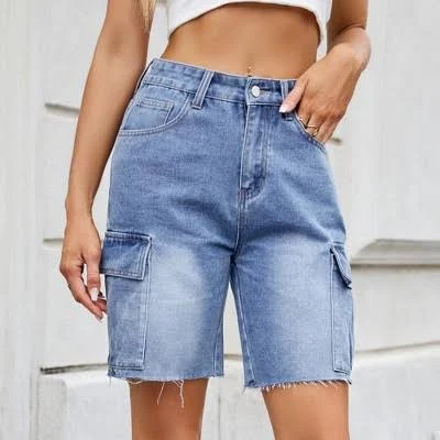shorts Coolmee Women's Knee Length Cargo Denim Shorts with 6 Pockets Target $35.99
