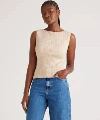 top Cotton Cashmere Ribbed Tank Quince $50